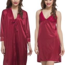 Clovia Womens Nighty With Robe