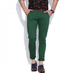 United Colors Of Benetton Slim Fit Mens Dark Green Trousers