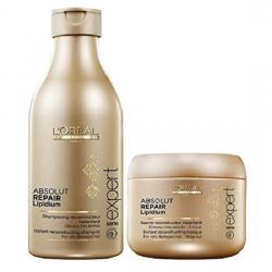Loreal Professional Absolute Repair Lipidium Shampoo 250 Ml + Mask 196 Gm With Free Ayur Sunscreen 50 Ml