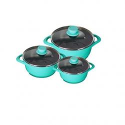 Wonderchef Ceramide Set Aqua Marine Pot 4 L, 2.25 L, 1.25 L