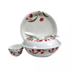 Blue Berry 7 Pcs, Meal Set Solid Melamine Plate
