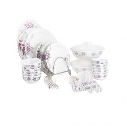 White Gold Purple Beauty Pack Of 44 Dinner Set