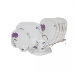 White Gold Iris Pack Of 18 Dinner Set