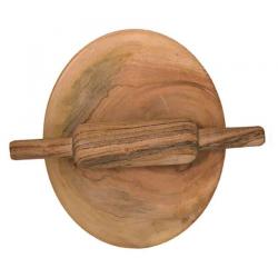 LLS Beige Wooden Polpat And Rolling Pin
