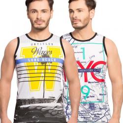 Maniac Multi Round T-Shirt Pack Of 2