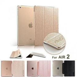 ProElite TM Premium Flip Case cover for Apple iPad Air 2, iPad 6 Tablet, Gold, Sleep/Wake