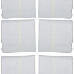 Reddington Gentlemans Cotton Handkerchief - Pack of 6 White