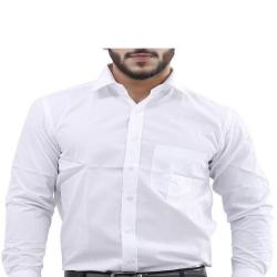 La MODE Men Plain Full and Half Saleeve White Formal Shirt