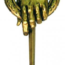 House of Quirk Hunger Games Mocking Jay Stark Pin Hand of King Brooch and Badges For Men and Women Golden Color