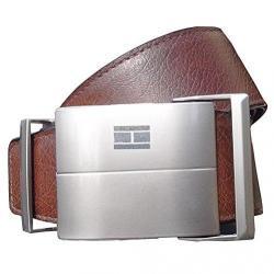 Sunshopping mens brown and black reversible auto lock buckle pu leather belt dt br rm