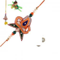 GRJ INDIA Traditional Style Design Scented Rakhi