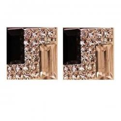 Shining Diva Black & White Square Alloy Stud Earring