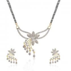Fashion Frill Alloy Jewel Set White