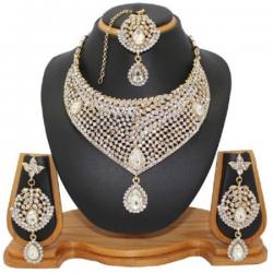 Soni Art Jewellery Zinc Jewel Set White