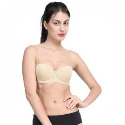 PrivateLifes Go Backless Womens Push-up, T-Shirt Beige Bra