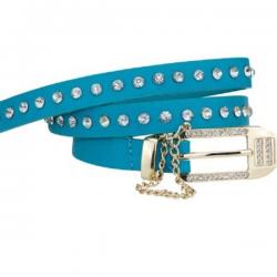 Kaos Girls, Women Casual, Formal, Evening, Party Blue Artificial Leather Belt