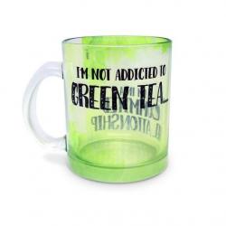 Hot Muggs I m not addicted - Green Tea Glass Mug