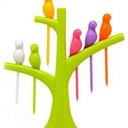 My Store MultiColour Acrylic Birdie Fruit Fork