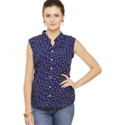 Rigo Blue Poly Crepe Shirt