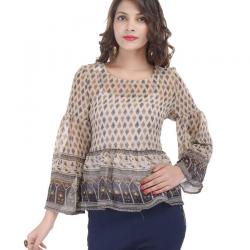 Goodwill Multi Color Poly Georgette Crop Top