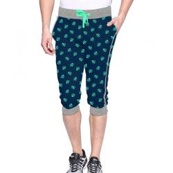 Jaxx Blue Cotton Printed Capri