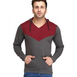 Leana Grey Hooded T Shirt