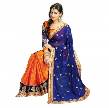 Floreon Fashion Womens Heavy Chiffon Saree
